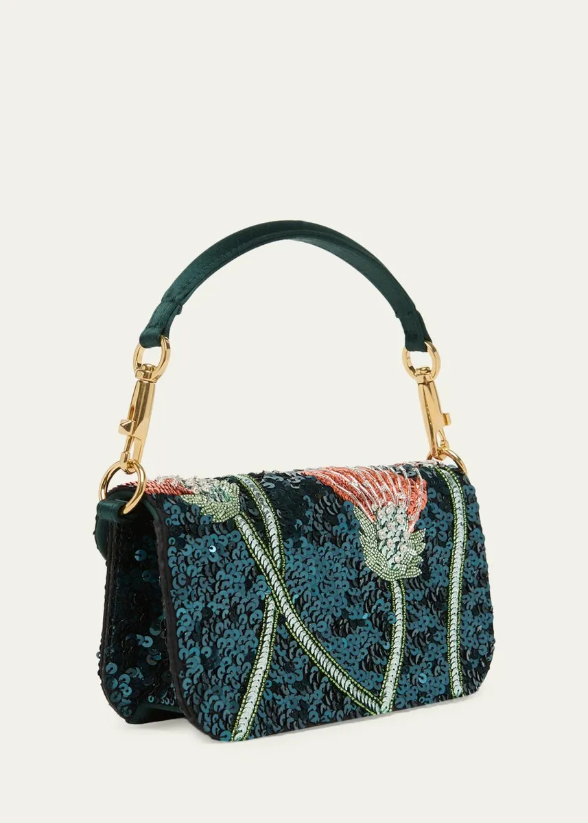 Valentino Garavani Loco Floral Sequin Clutch Bag | Thumbnail 3 Valentino Garavani Loco Floral Sequin Clutch Bag | Thumbnail 3