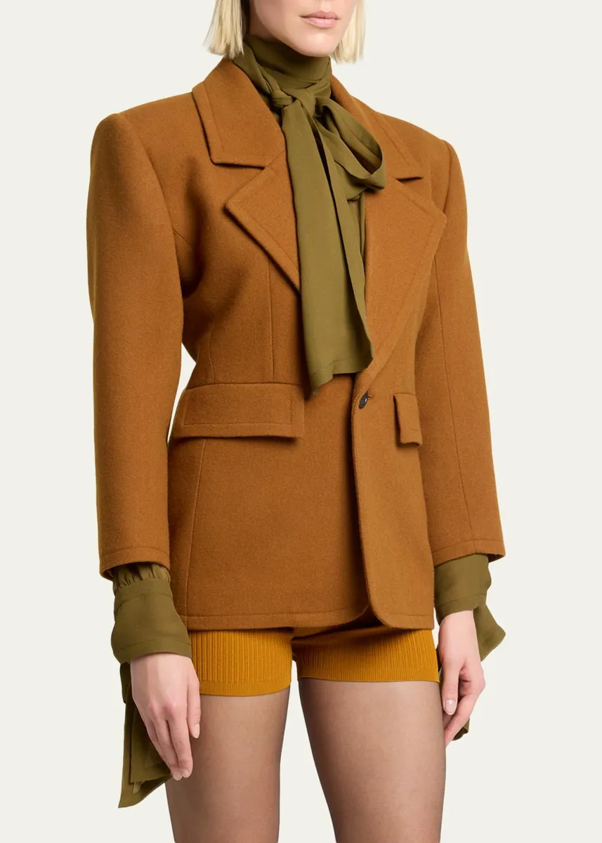 Saint Laurent Brushed Wool Single-Breasted Jacket | Thumbnail 4 Saint Laurent Brushed Wool Single-Breasted Jacket | Thumbnail 4