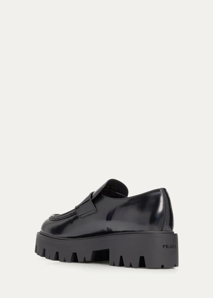 Prada 50mm Leather Loafers | Thumbnail 4 Prada 50mm Leather Loafers | Thumbnail 4