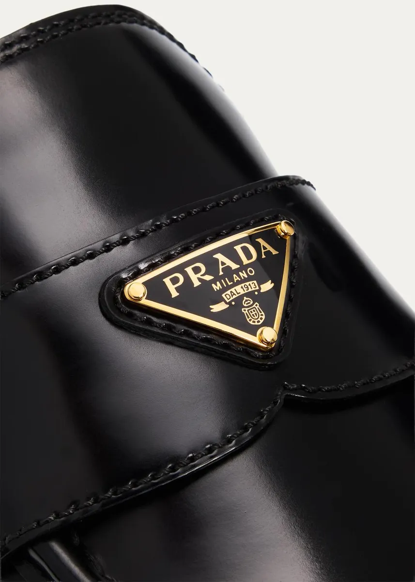 Prada 50mm Leather Loafers | Thumbnail 5 Prada 50mm Leather Loafers | Thumbnail 5