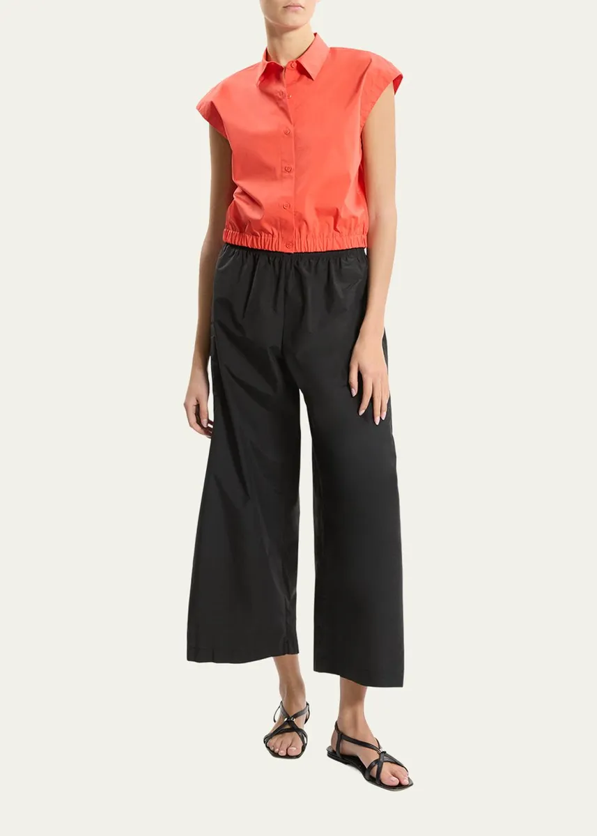 Theory Button-Front Cap-Sleeve Shirt | Thumbnail 2
