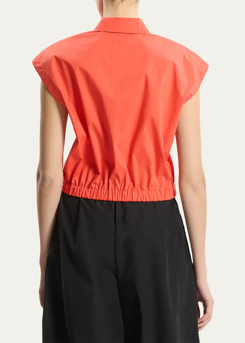 Theory Button-Front Cap-Sleeve Shirt | Thumbnail 3