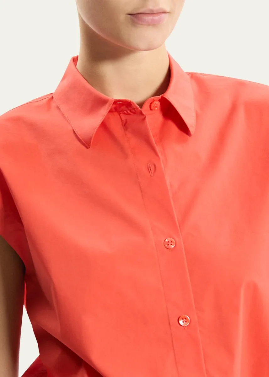 Theory Button-Front Cap-Sleeve Shirt | Thumbnail 5