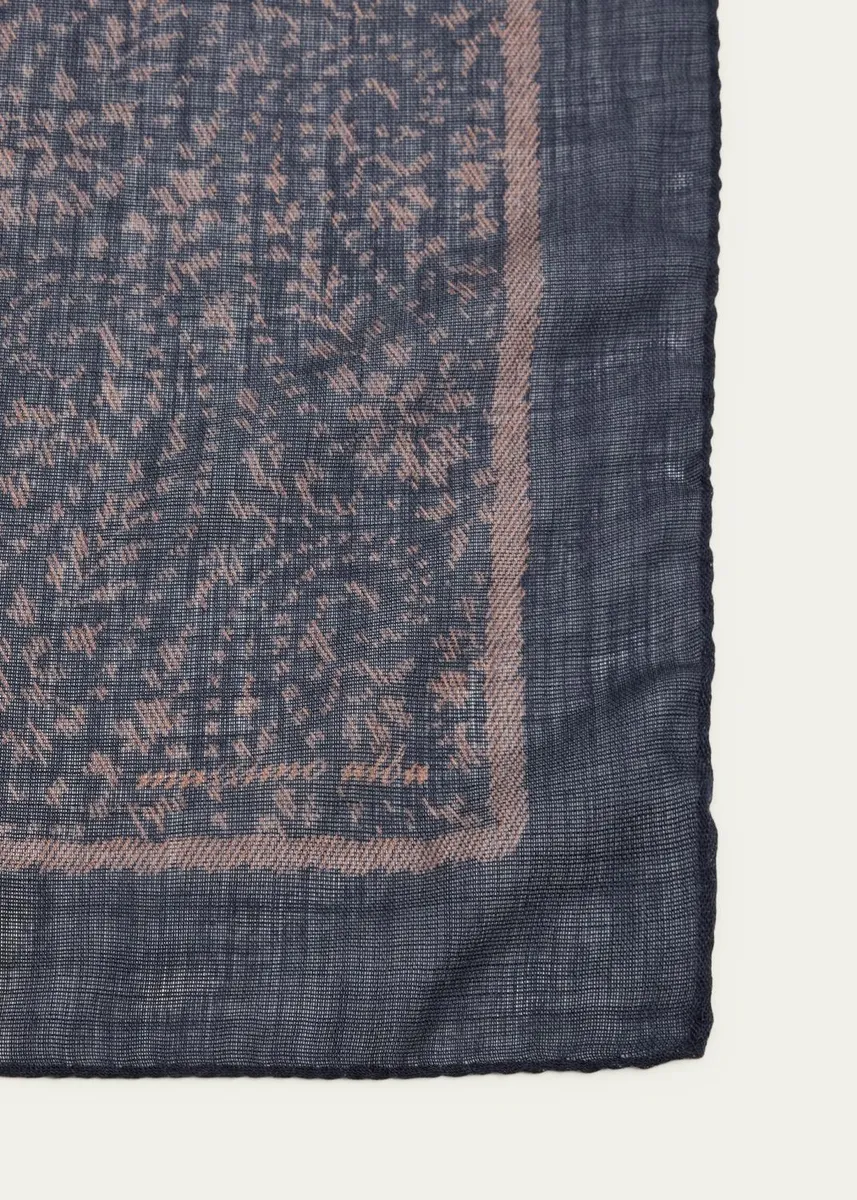 Massimo Alba Men's Cashmere-Silk Paisley Handkerchief | Thumbnail 2 Massimo Alba Men's Cashmere-Silk Paisley Handkerchief | Thumbnail 2