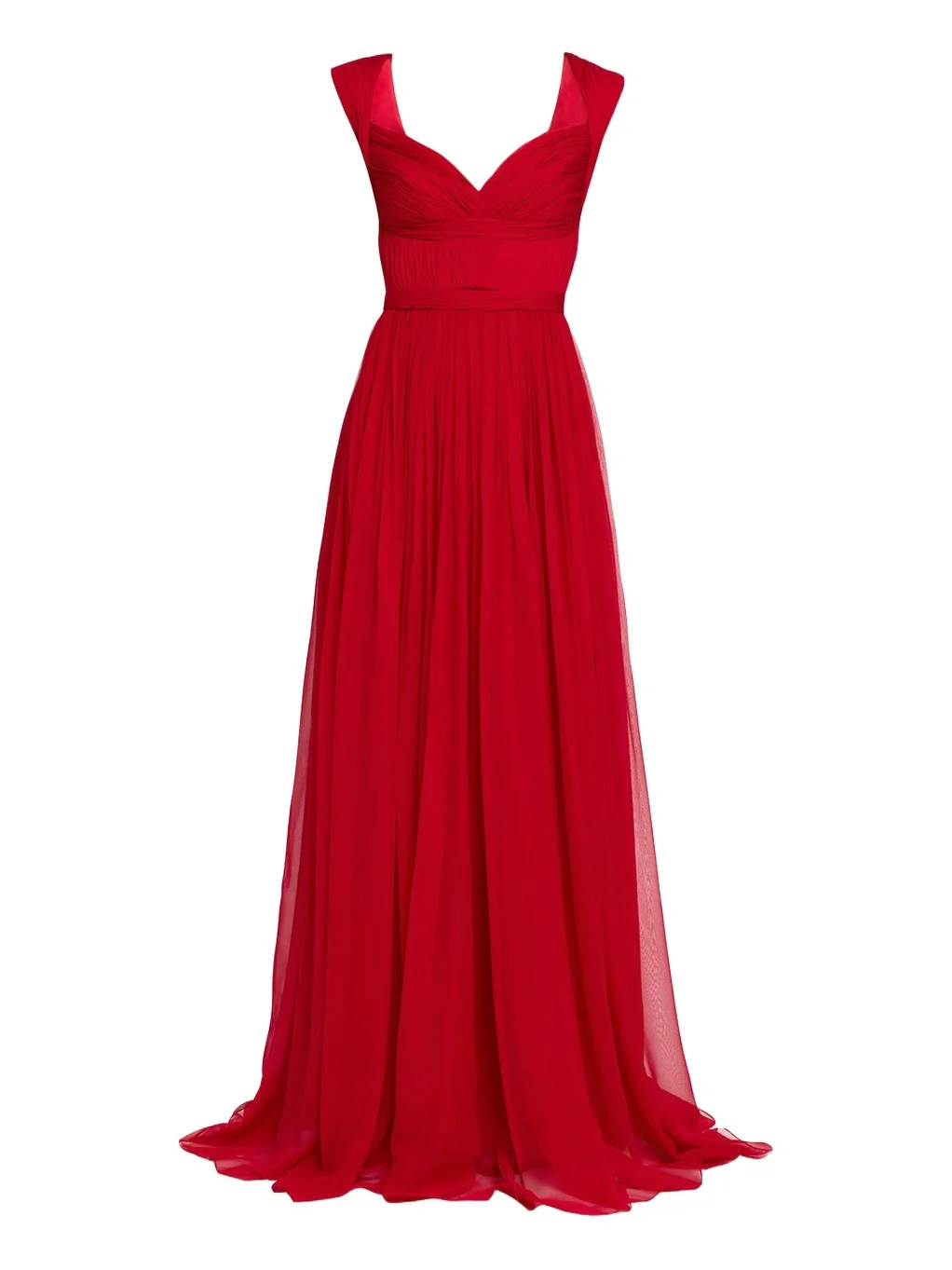 Sleeveless Ruched Chiffon Cape Gown Sleeveless Ruched Chiffon Cape Gown