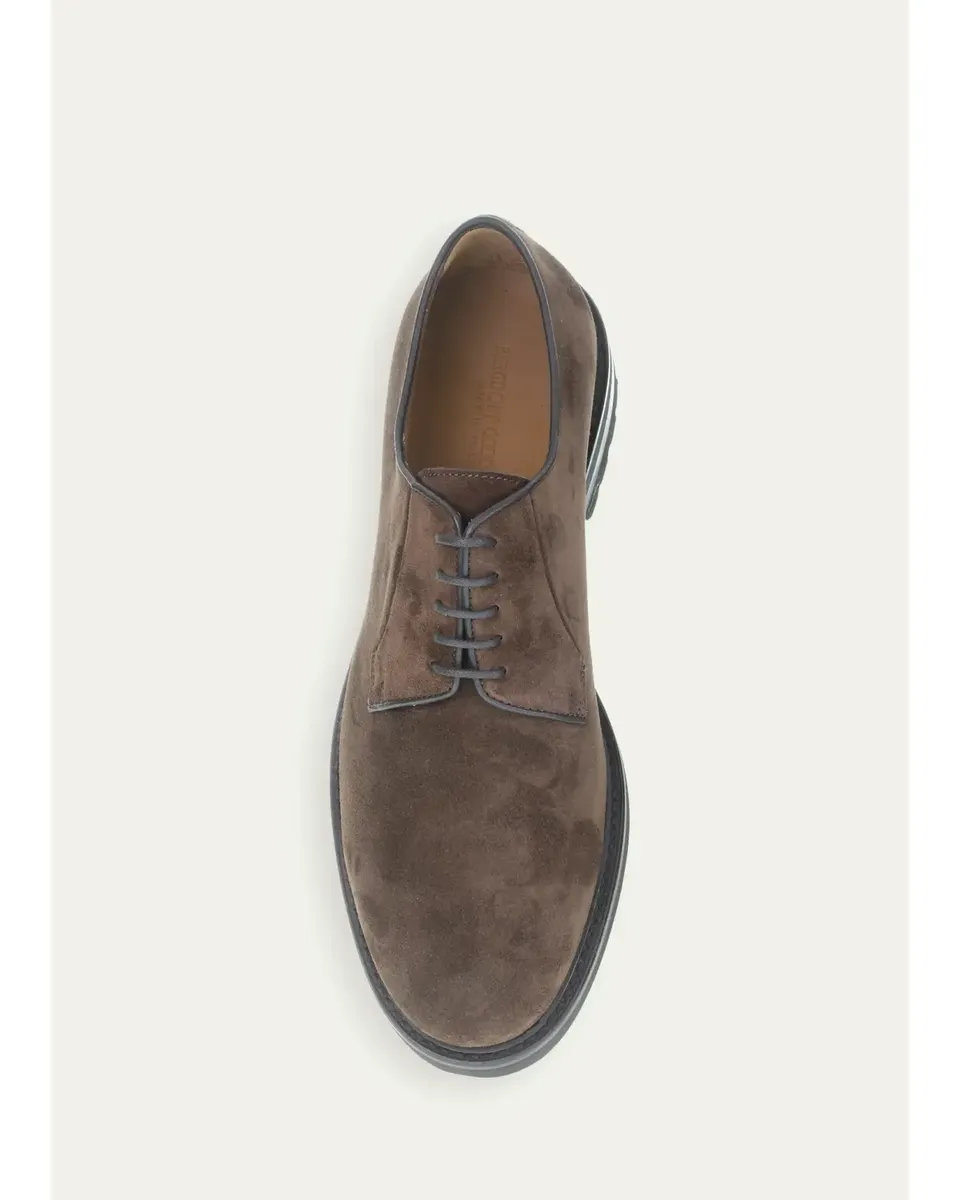 Bergdorf Goodman Men's Suede Derby Shoes | Thumbnail 2