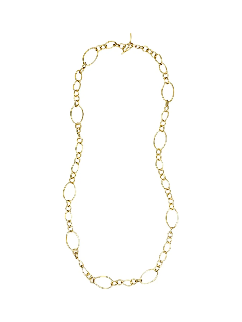 18K Yellow Gold Long Small Chain Necklace, 36"L