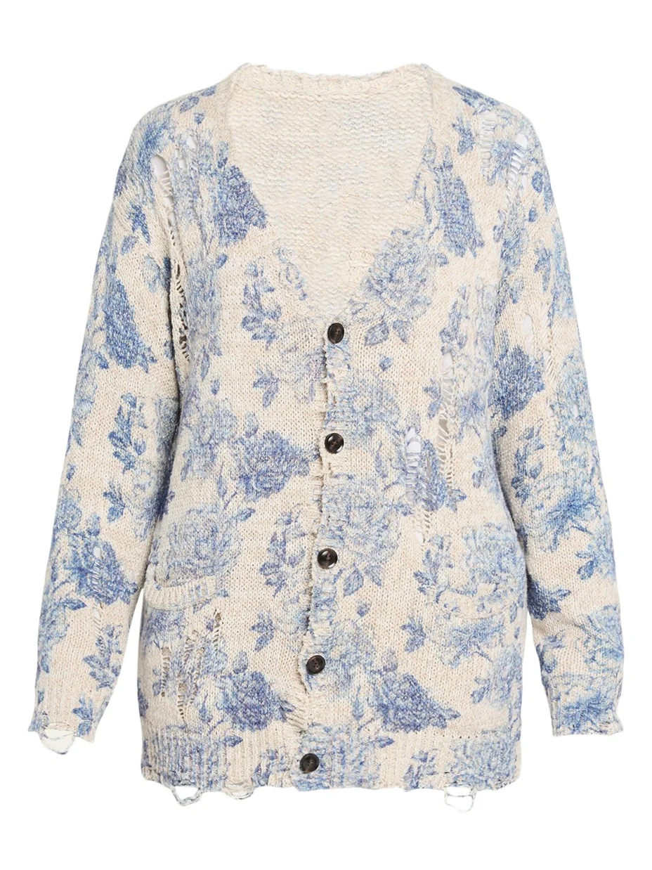 Printed Boyfriend Cardigan Printed Boyfriend Cardigan