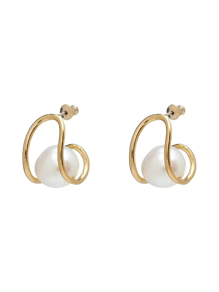 Lady Grey Pearl Swerve Earrings