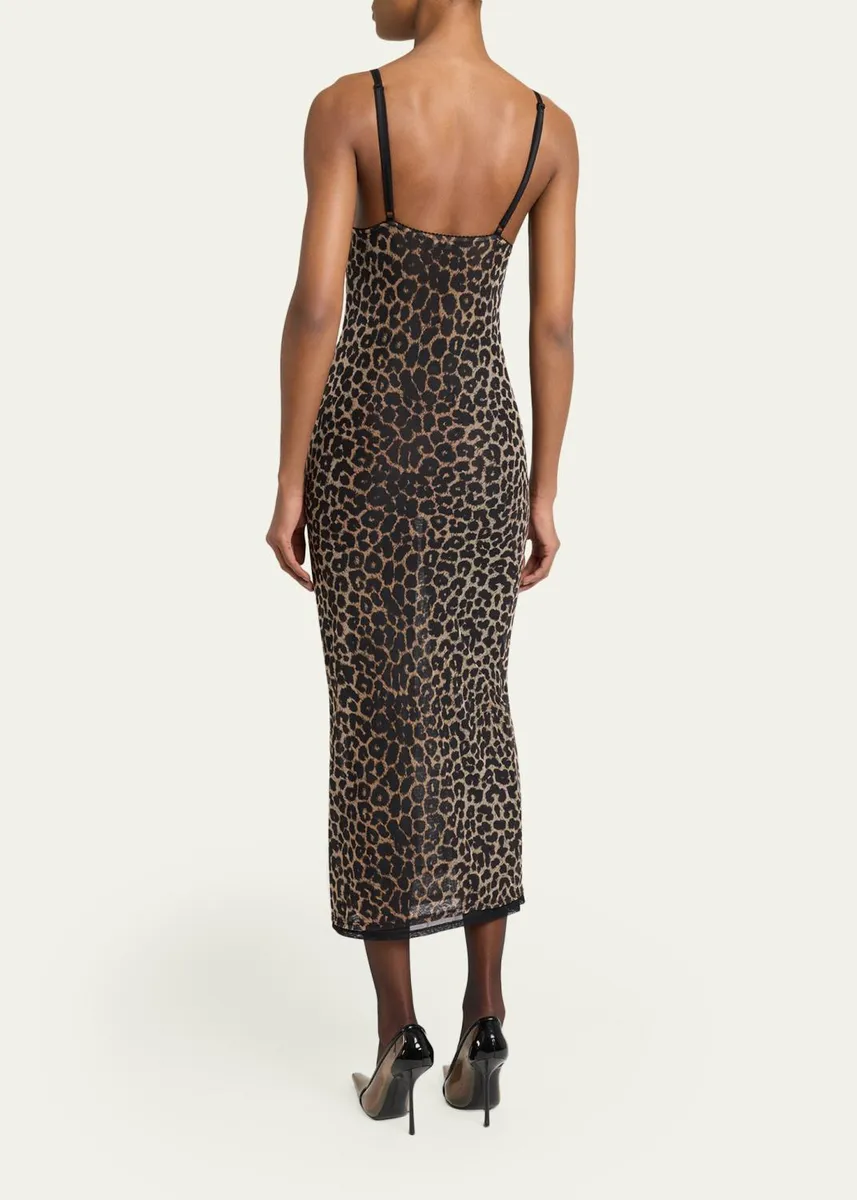 Saint Laurent Leopard Tulle Slip Dress | Thumbnail 3 Saint Laurent Leopard Tulle Slip Dress | Thumbnail 3