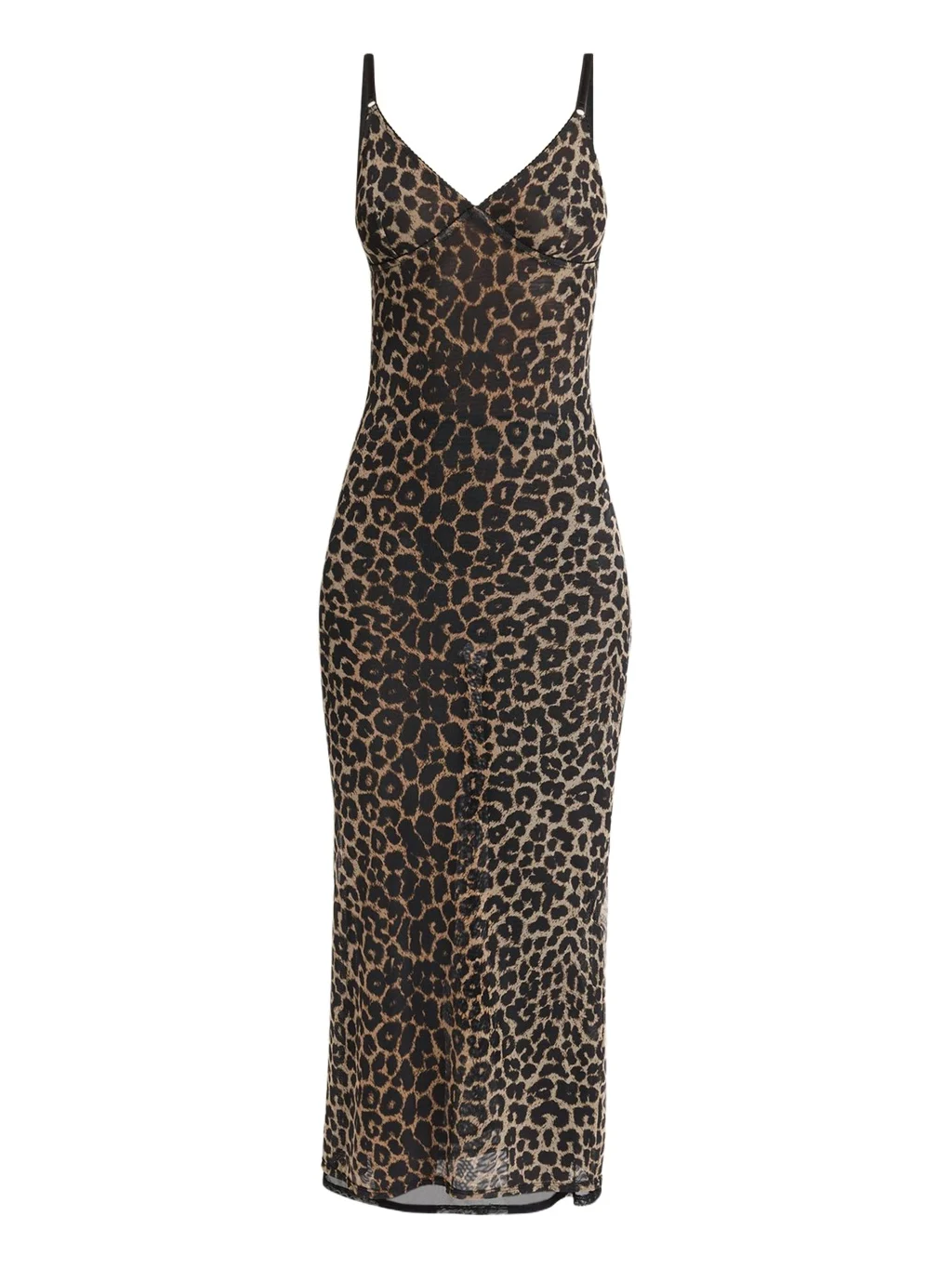 Saint Laurent Leopard Tulle Slip Dress