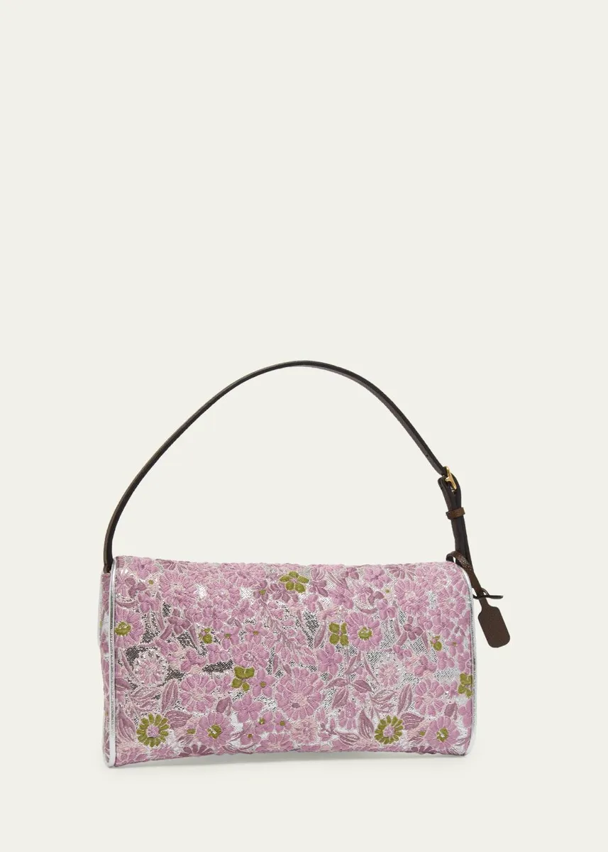 Valentino Garavani Devain Metallic Floral Jacquard Top-Handle Bag | Thumbnail 3 Valentino Garavani Devain Metallic Floral Jacquard Top-Handle Bag | Thumbnail 3