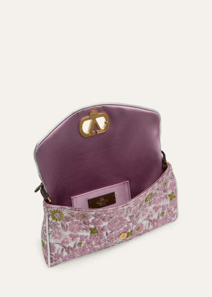 Valentino Garavani Devain Metallic Floral Jacquard Top-Handle Bag | Thumbnail 4 Valentino Garavani Devain Metallic Floral Jacquard Top-Handle Bag | Thumbnail 4