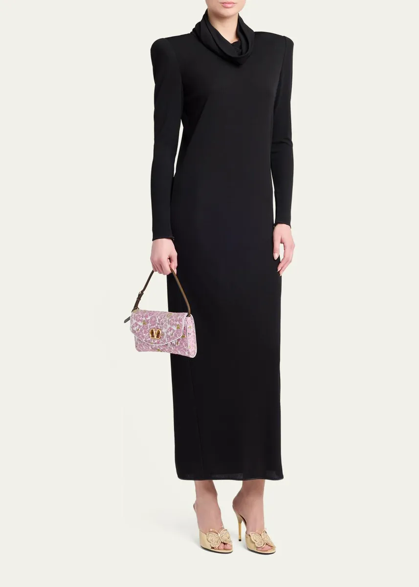 Valentino Garavani Devain Metallic Floral Jacquard Top-Handle Bag | Thumbnail 5 Valentino Garavani Devain Metallic Floral Jacquard Top-Handle Bag | Thumbnail 5