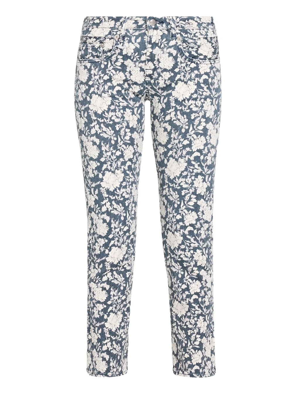 Floral Boy Straight Cropped Jeans