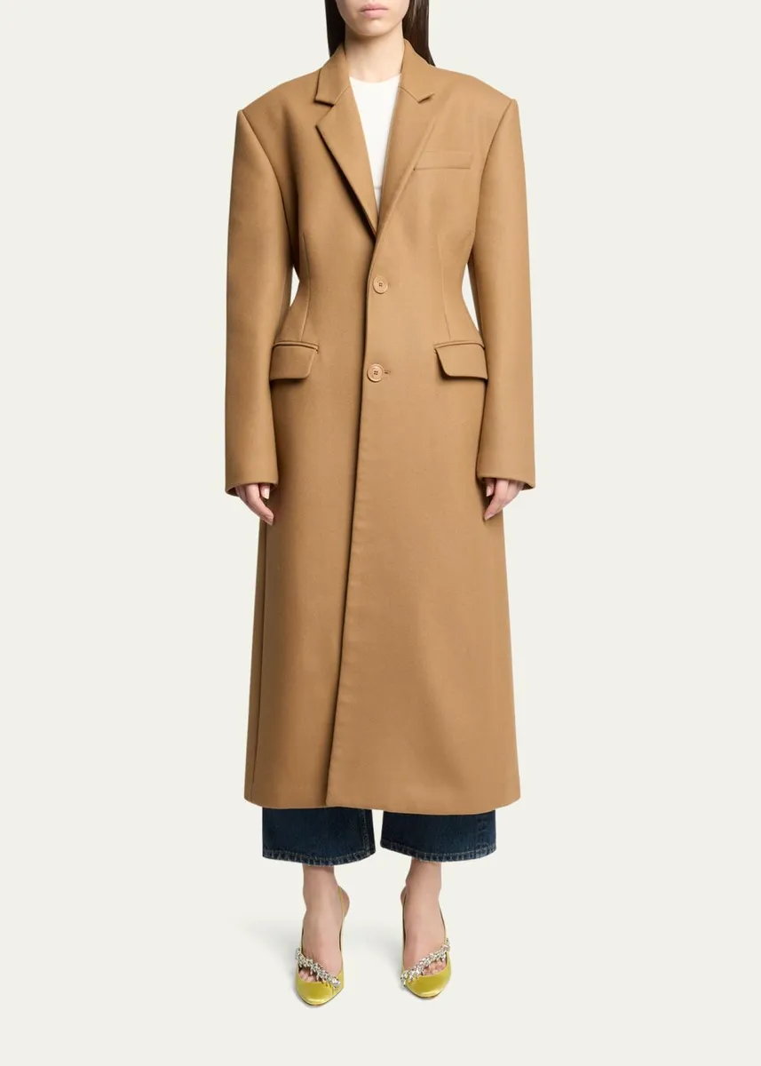 Balenciaga Single-Breasted Wool Long Tailored Coat | Thumbnail 2