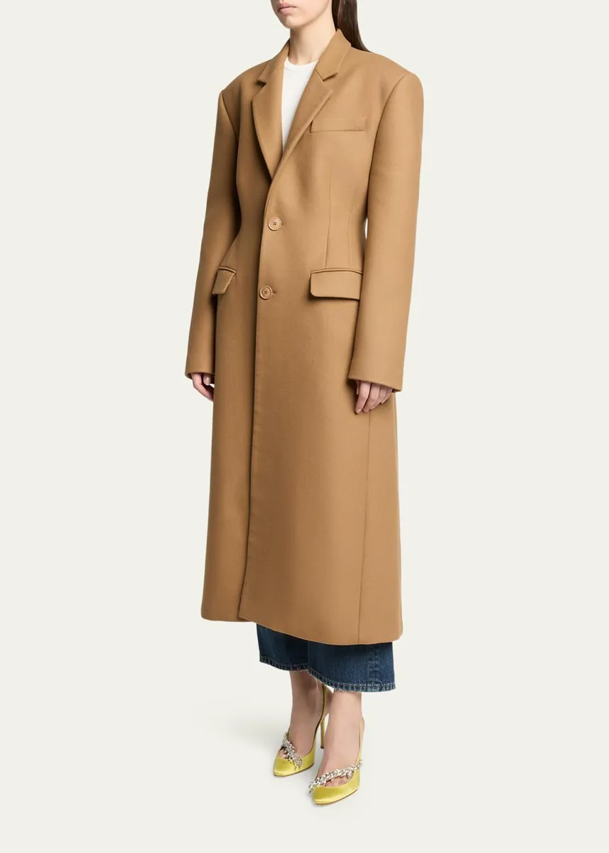 Balenciaga Single-Breasted Wool Long Tailored Coat | Thumbnail 4