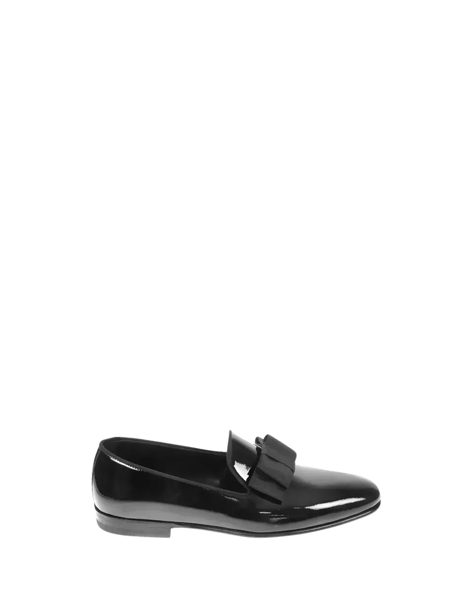 Bergdorf Goodman Men's Patent Leather Grosgrain-Bow Loafers | Thumbnail 3