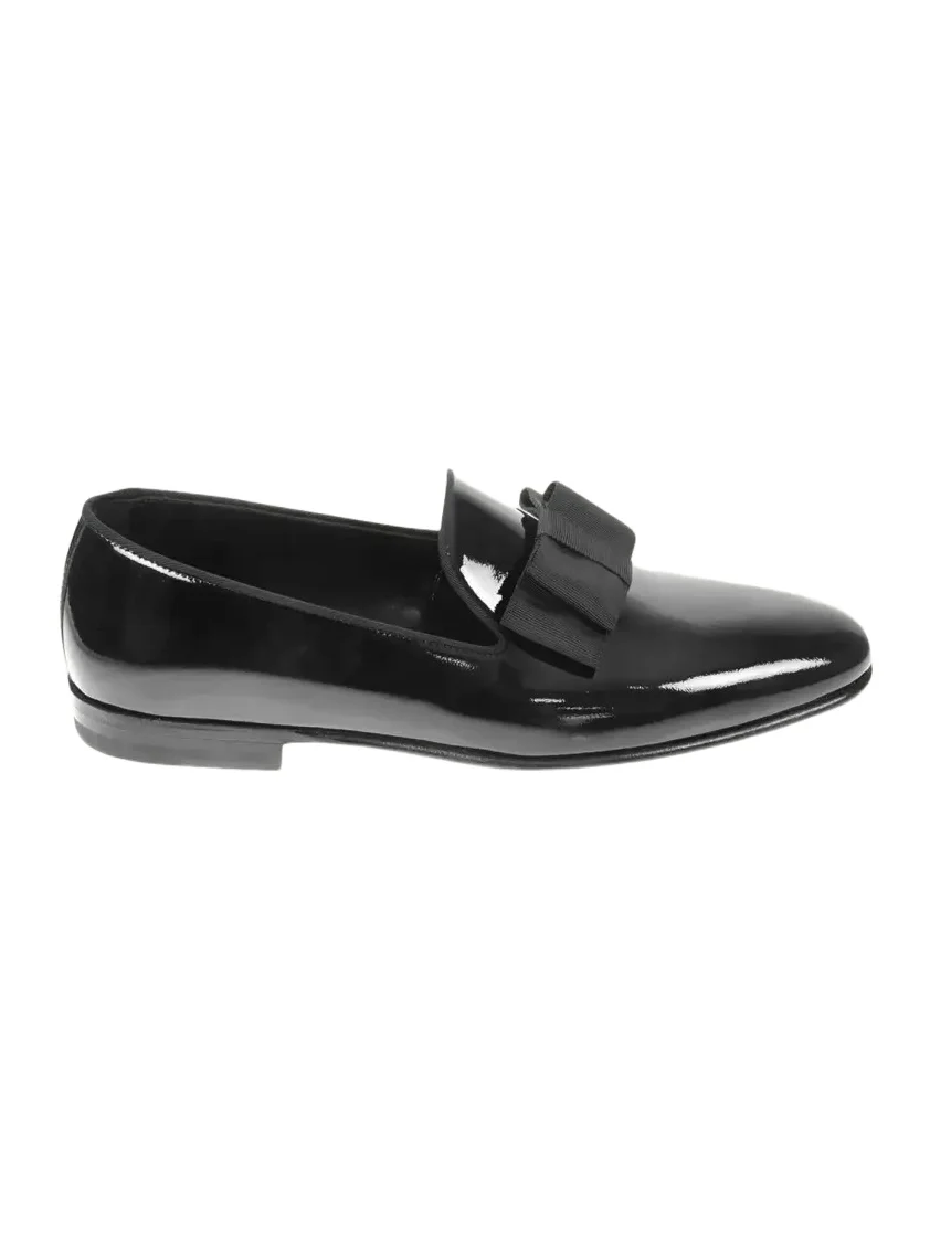Bergdorf Goodman Men's Patent Leather Grosgrain-Bow Loafers