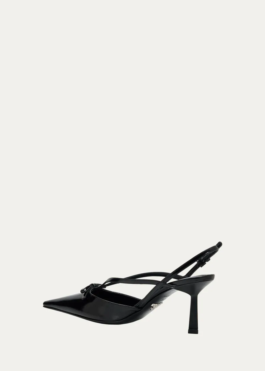 Prada 75mm Strappy Leather Slingback Pumps | Thumbnail 4 Prada 75mm Strappy Leather Slingback Pumps | Thumbnail 4