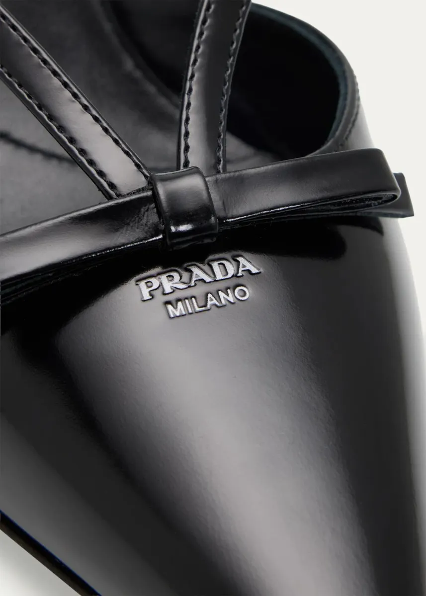 Prada 75mm Strappy Leather Slingback Pumps | Thumbnail 5 Prada 75mm Strappy Leather Slingback Pumps | Thumbnail 5