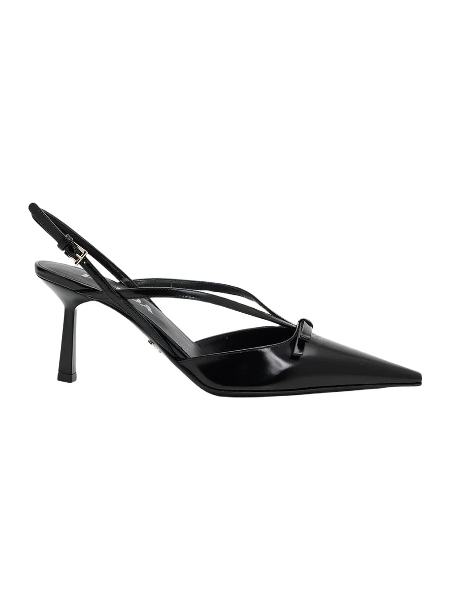 75mm Strappy Leather Slingback Pumps