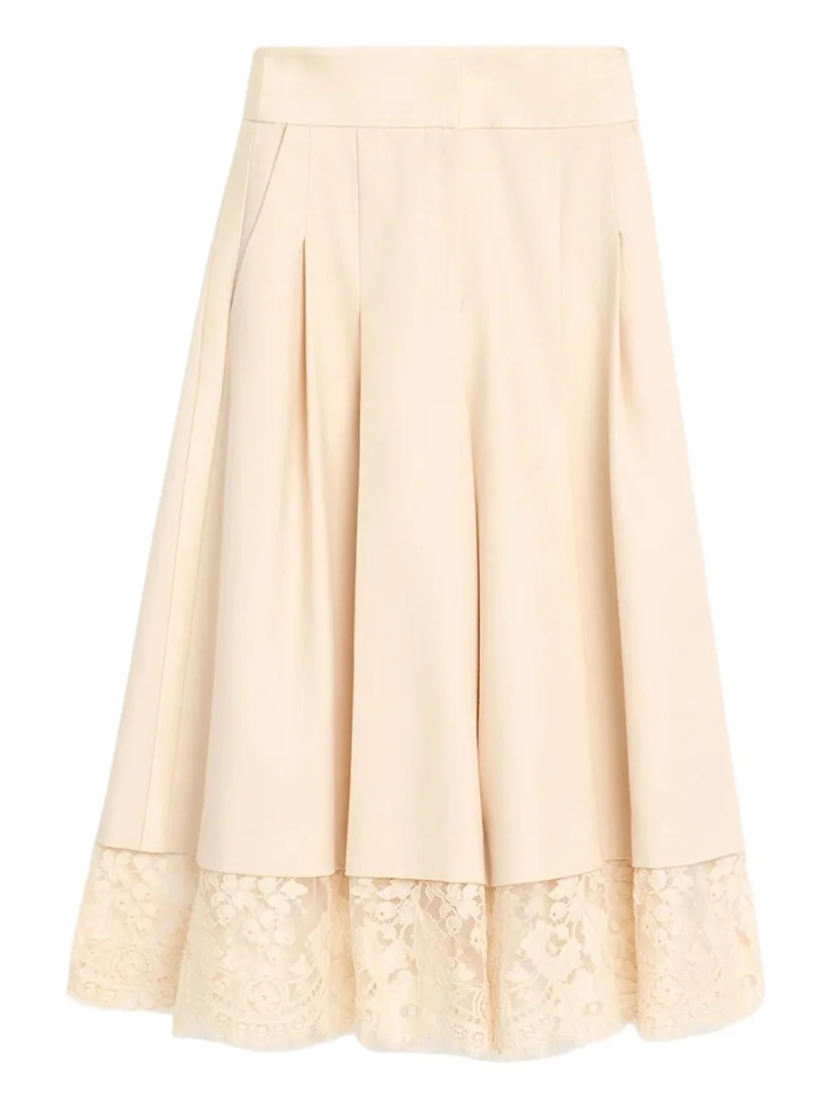 Valiant Lace-Hem Stretch-Wool Skirt Valiant Lace-Hem Stretch-Wool Skirt