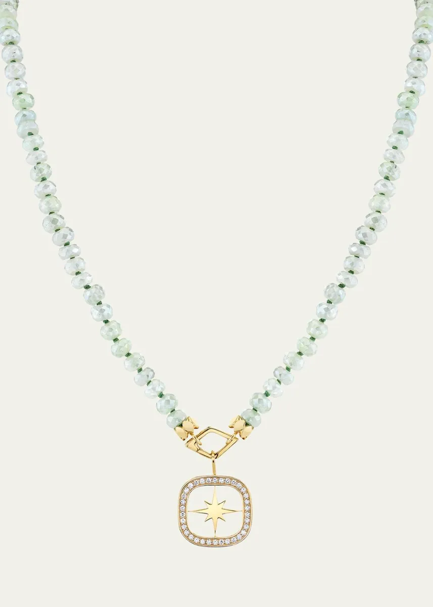 Sydney Evan Open Starburst Diamond Charm on Beaded Necklace | Thumbnail 2