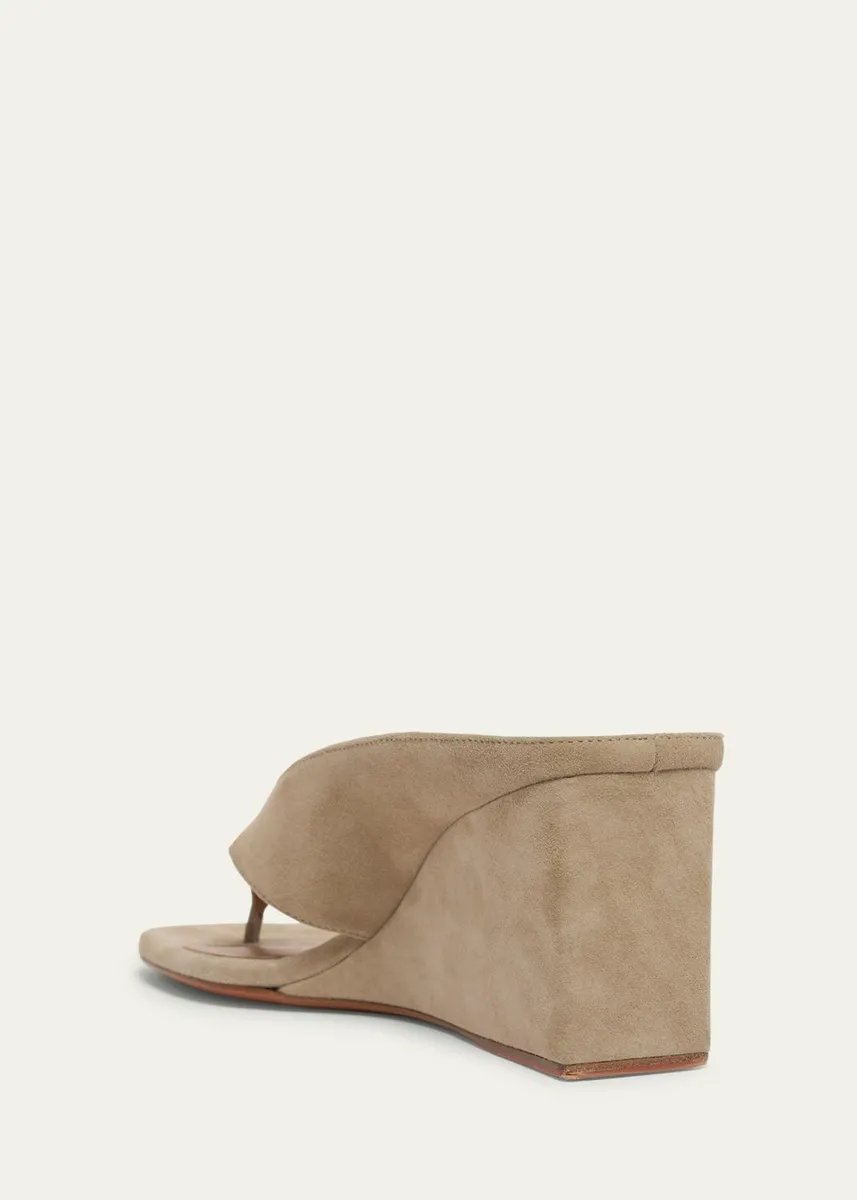 ALAÏA Suede Wedge Thong Sandals | Thumbnail 2 ALAÏA Suede Wedge Thong Sandals | Thumbnail 2