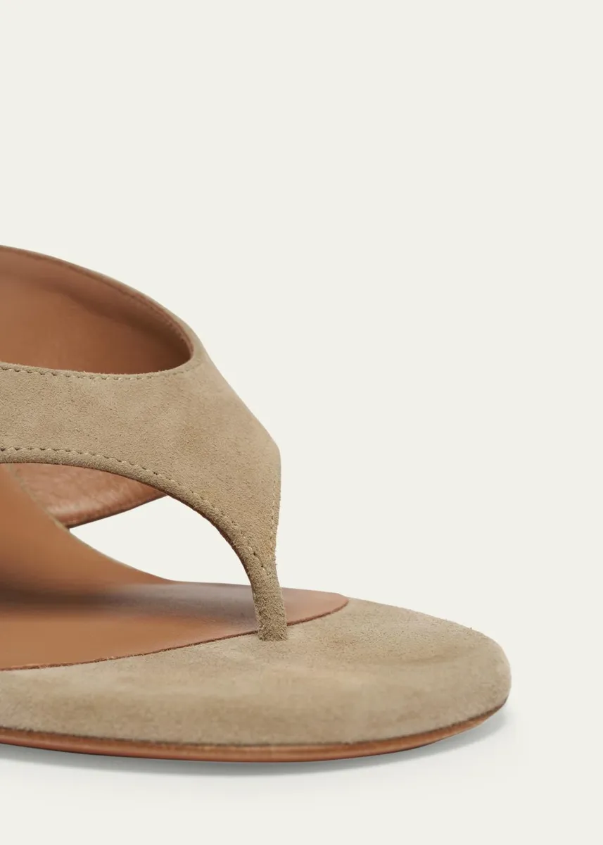 ALAÏA Suede Wedge Thong Sandals | Thumbnail 3 ALAÏA Suede Wedge Thong Sandals | Thumbnail 3