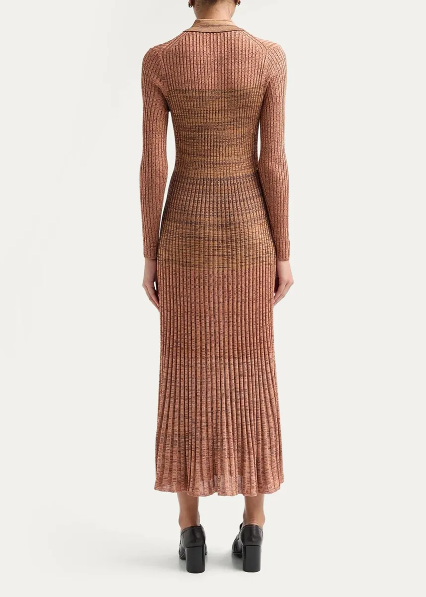 Zimmermann Mouline Rib-Knit Polo Midi Dress | Thumbnail 3