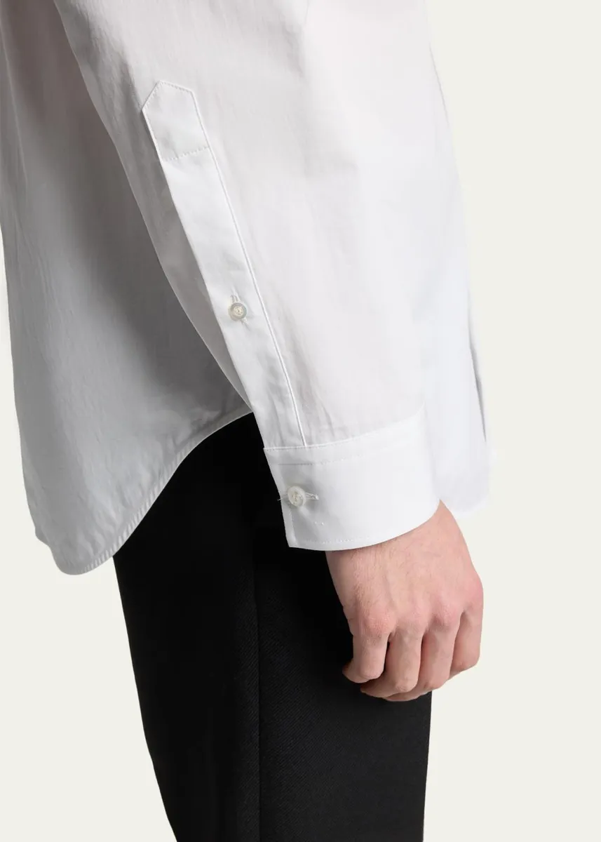 Balenciaga Men's Cotton Poplin Point-Collar Sport Shirt | Thumbnail 5 Balenciaga Men's Cotton Poplin Point-Collar Sport Shirt | Thumbnail 5