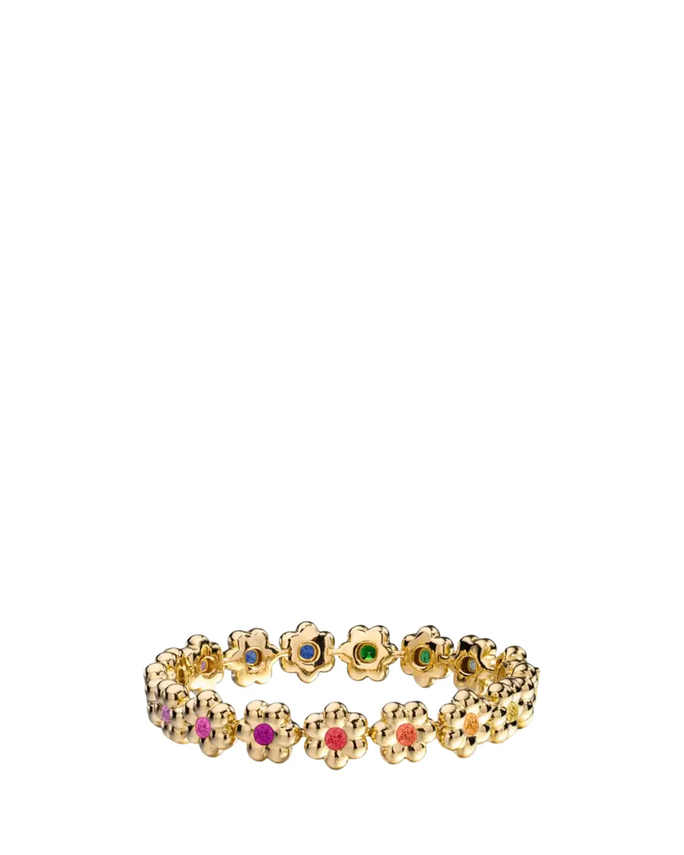Boochier 18K Yellow Gold Round Diamond Flower Puff Bracelet | Thumbnail 2