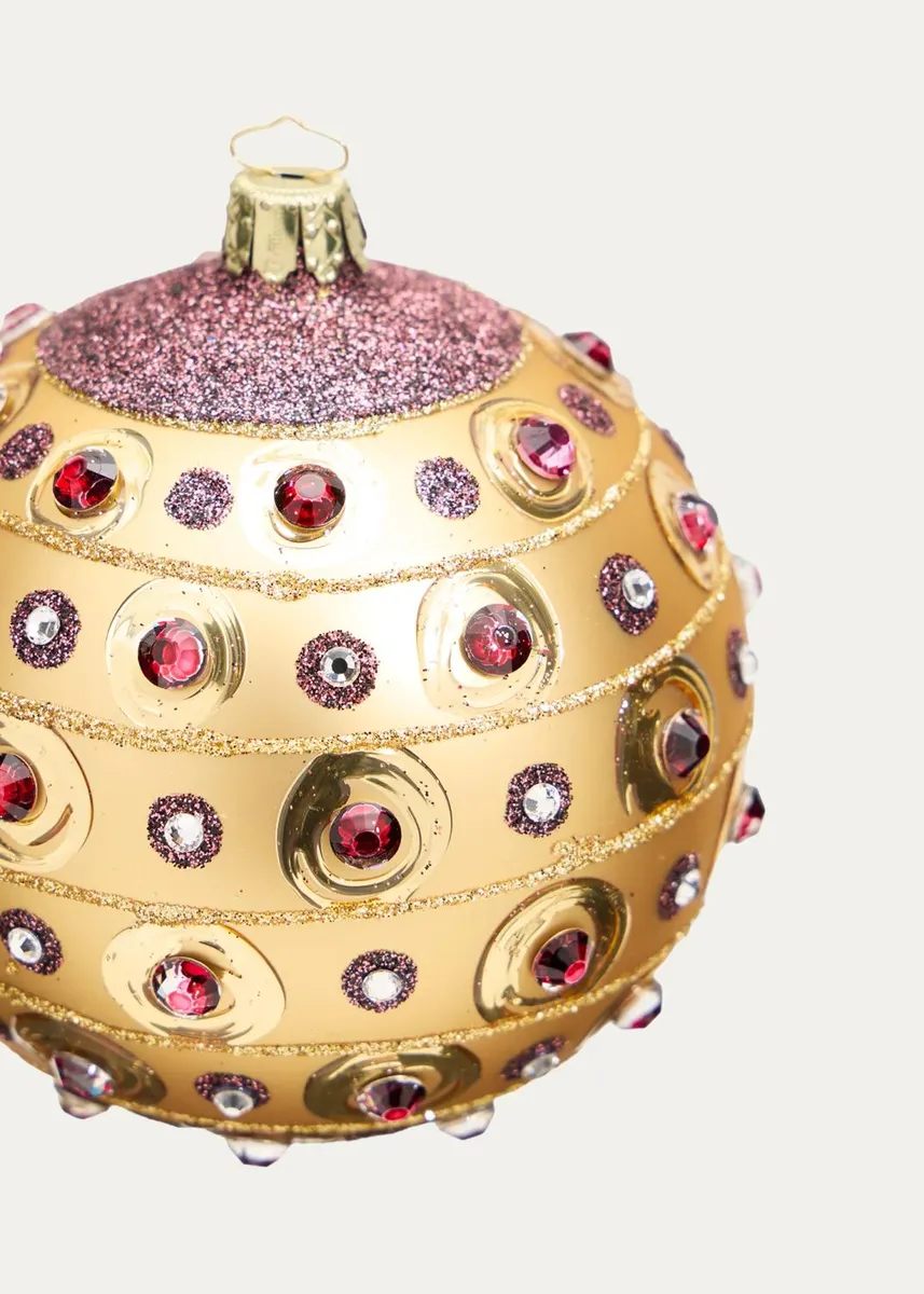 Bergdorf Goodman Glitter-Embellished Gold Ball Christmas Ornament | Thumbnail 2 Bergdorf Goodman Glitter-Embellished Gold Ball Christmas Ornament | Thumbnail 2