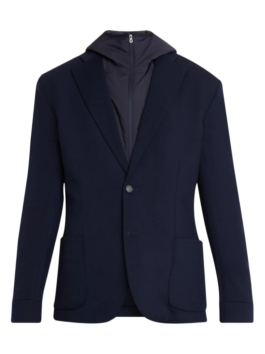 Men's Hooded Blazer with Removable Bib