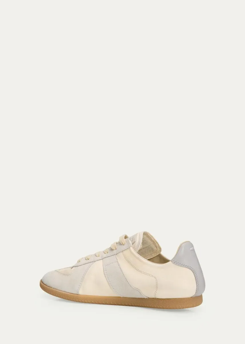 Maison Margiela Replica Mixed Leather Low-Top Sneakers | Thumbnail 4 Maison Margiela Replica Mixed Leather Low-Top Sneakers | Thumbnail 4