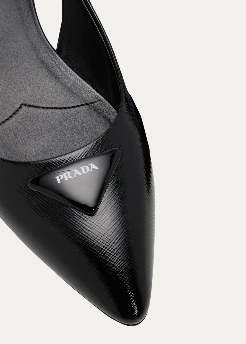 Prada Saffiano Leather Slingback Flats | Thumbnail 5 Prada Saffiano Leather Slingback Flats | Thumbnail 5