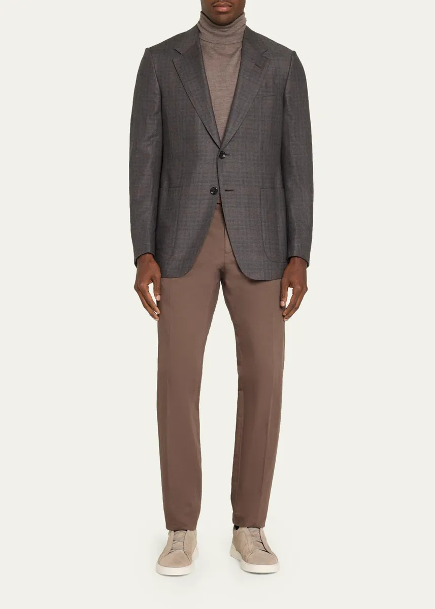 Zegna Men's Cashmere and Silk Plaid Sport Coat | Thumbnail 2 Zegna Men's Cashmere and Silk Plaid Sport Coat | Thumbnail 2