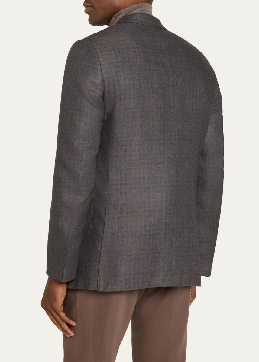 Zegna Men's Cashmere and Silk Plaid Sport Coat | Thumbnail 3 Zegna Men's Cashmere and Silk Plaid Sport Coat | Thumbnail 3