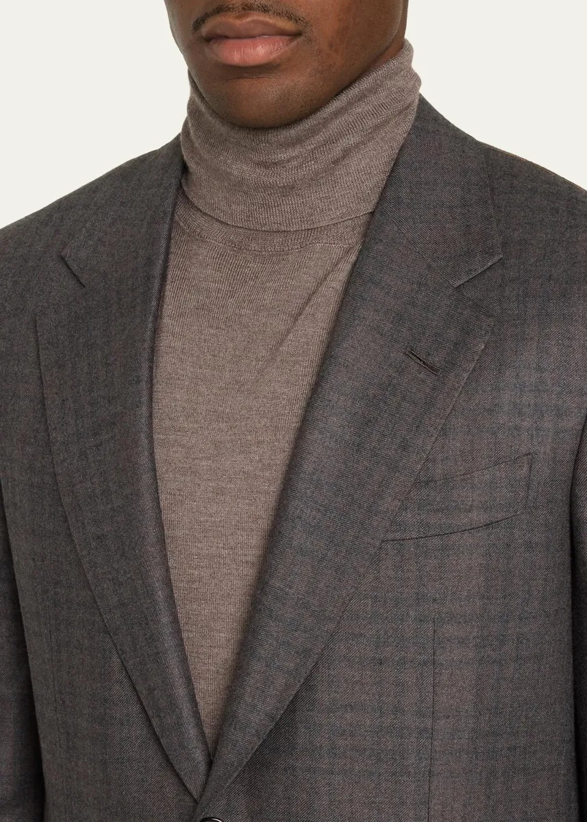 Zegna Men's Cashmere and Silk Plaid Sport Coat | Thumbnail 5 Zegna Men's Cashmere and Silk Plaid Sport Coat | Thumbnail 5