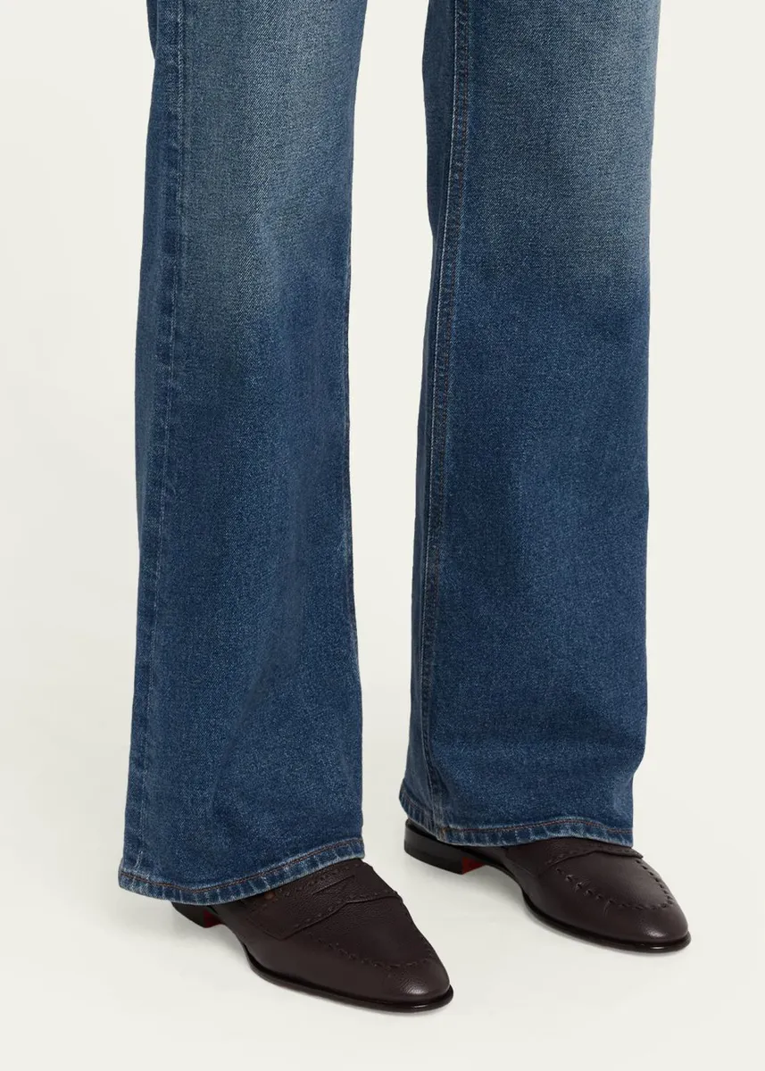 Santoni Topstitch Leather Penny Loafers | Thumbnail 2 Santoni Topstitch Leather Penny Loafers | Thumbnail 2