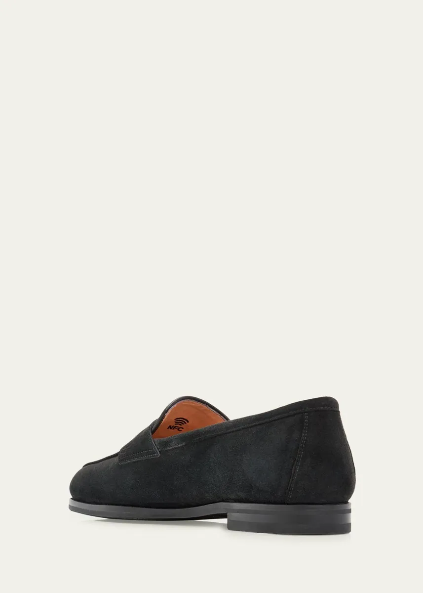 Santoni Carla Suede Penny Loafers | Thumbnail 3 Santoni Carla Suede Penny Loafers | Thumbnail 3