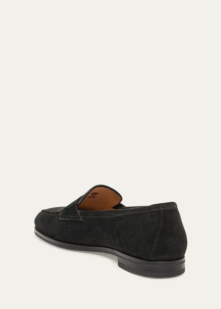 Santoni Carla Suede Penny Loafers | Thumbnail 4 Santoni Carla Suede Penny Loafers | Thumbnail 4
