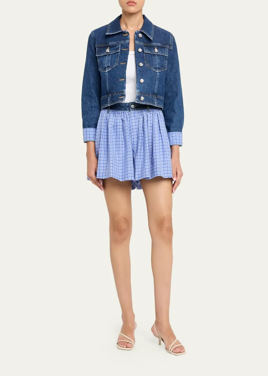 Cinq à Sept Madalyn Wide-Leg Gingham Shorts | Thumbnail 2 Cinq à Sept Madalyn Wide-Leg Gingham Shorts | Thumbnail 2