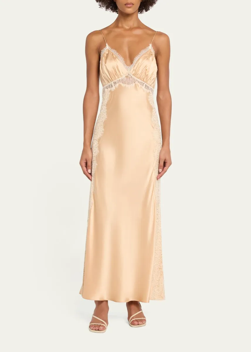 LoveShackFancy Shia Lace-Trim Silk-Blend A-Line Maxi Slipdress | Thumbnail 2 LoveShackFancy Shia Lace-Trim Silk-Blend A-Line Maxi Slipdress | Thumbnail 2