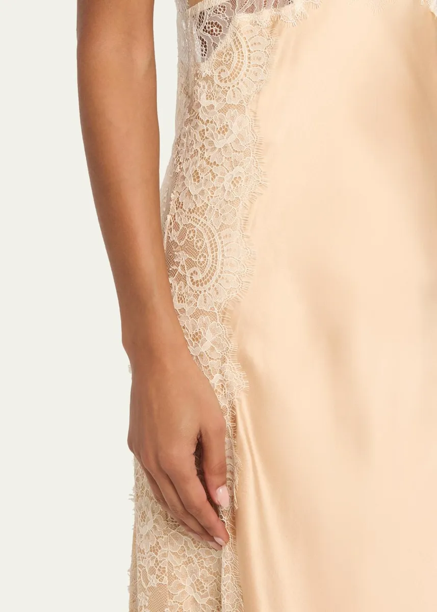 LoveShackFancy Shia Lace-Trim Silk-Blend A-Line Maxi Slipdress | Thumbnail 5 LoveShackFancy Shia Lace-Trim Silk-Blend A-Line Maxi Slipdress | Thumbnail 5