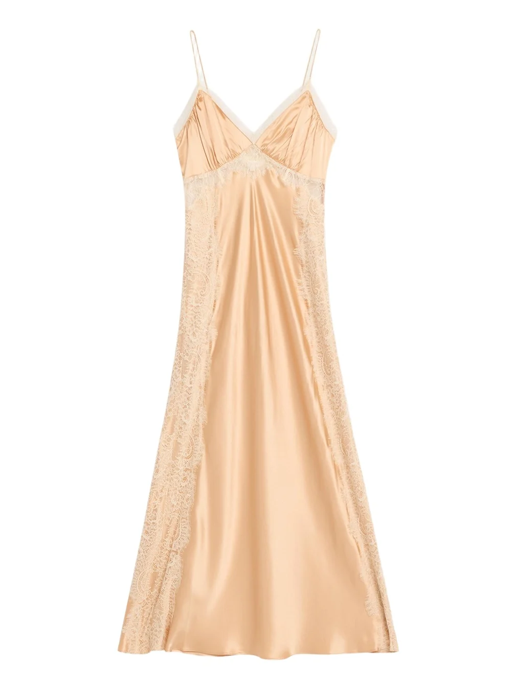 Shia Lace-Trim Silk-Blend A-Line Maxi Slipdress Shia Lace-Trim Silk-Blend A-Line Maxi Slipdress