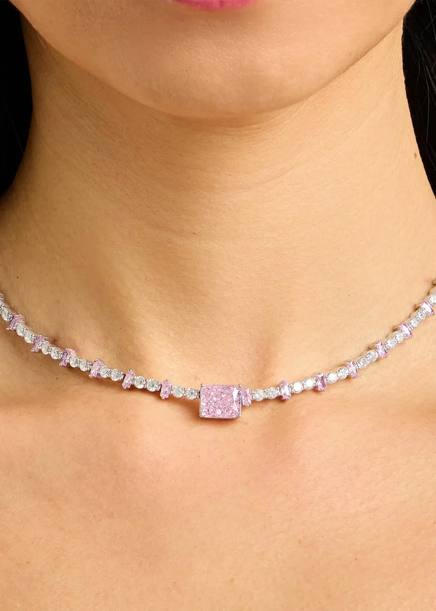 Nickho Rey Milo Rhodium Vermeil Cubic Zirconia Tennis Necklace | Thumbnail 2 Nickho Rey Milo Rhodium Vermeil Cubic Zirconia Tennis Necklace | Thumbnail 2