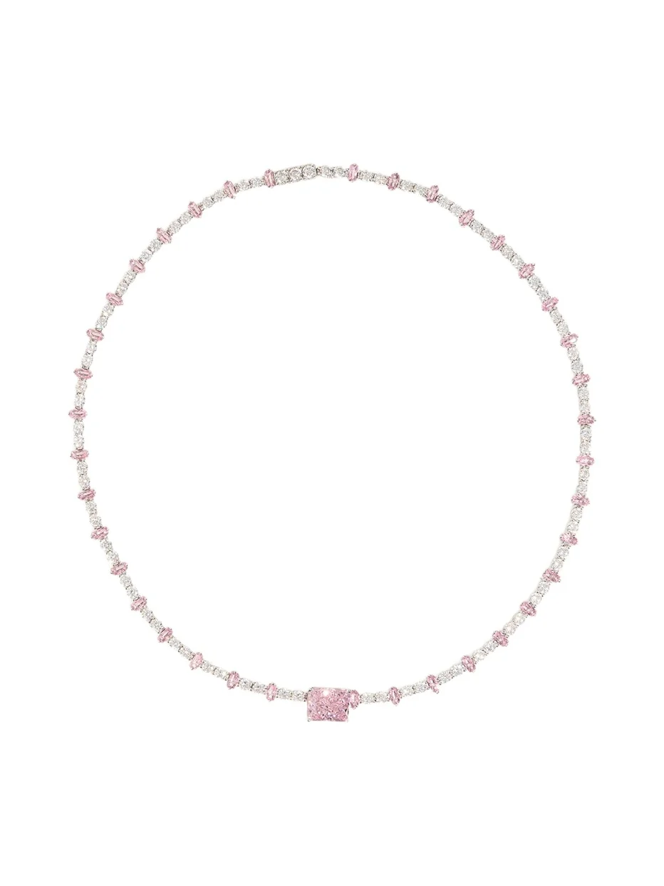 Milo Rhodium Vermeil Cubic Zirconia Tennis Necklace Milo Rhodium Vermeil Cubic Zirconia Tennis Necklace