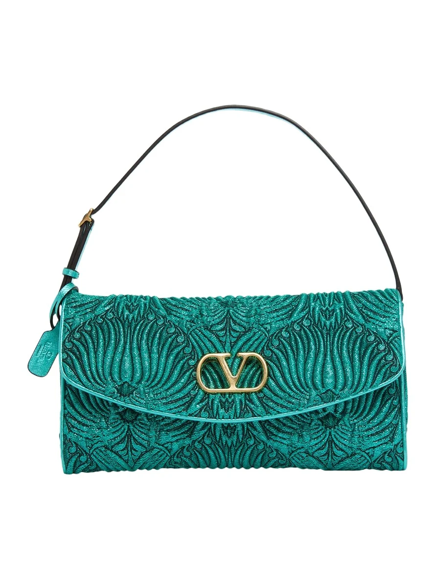 Devain Metallic Jacquard Top-Handle Bag Devain Metallic Jacquard Top-Handle Bag